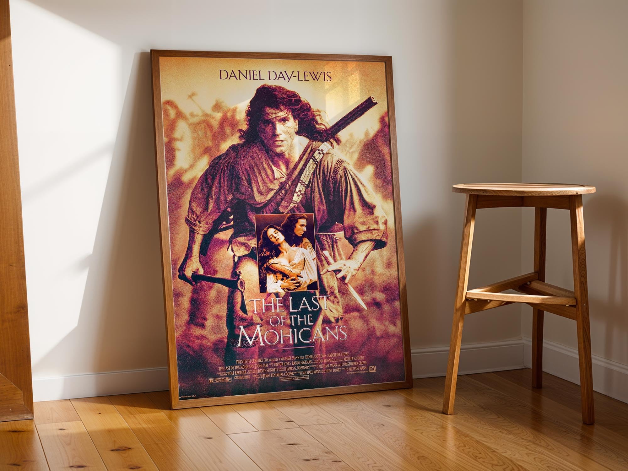 The Last of the Mohicans 1992 Framed Western Movie Classic Poster Wall Art Image Home Decor Artworks Framed Poster Different Sizes and Colours