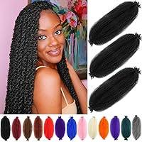 Vista 63 de Cabello Afro Twist de 30 Pulgadas 2 Paquetes, Cabello Afro Twist Elástico Pre Esponjado Cabello Spring Twist Pre Estirado Cabello para Envolver