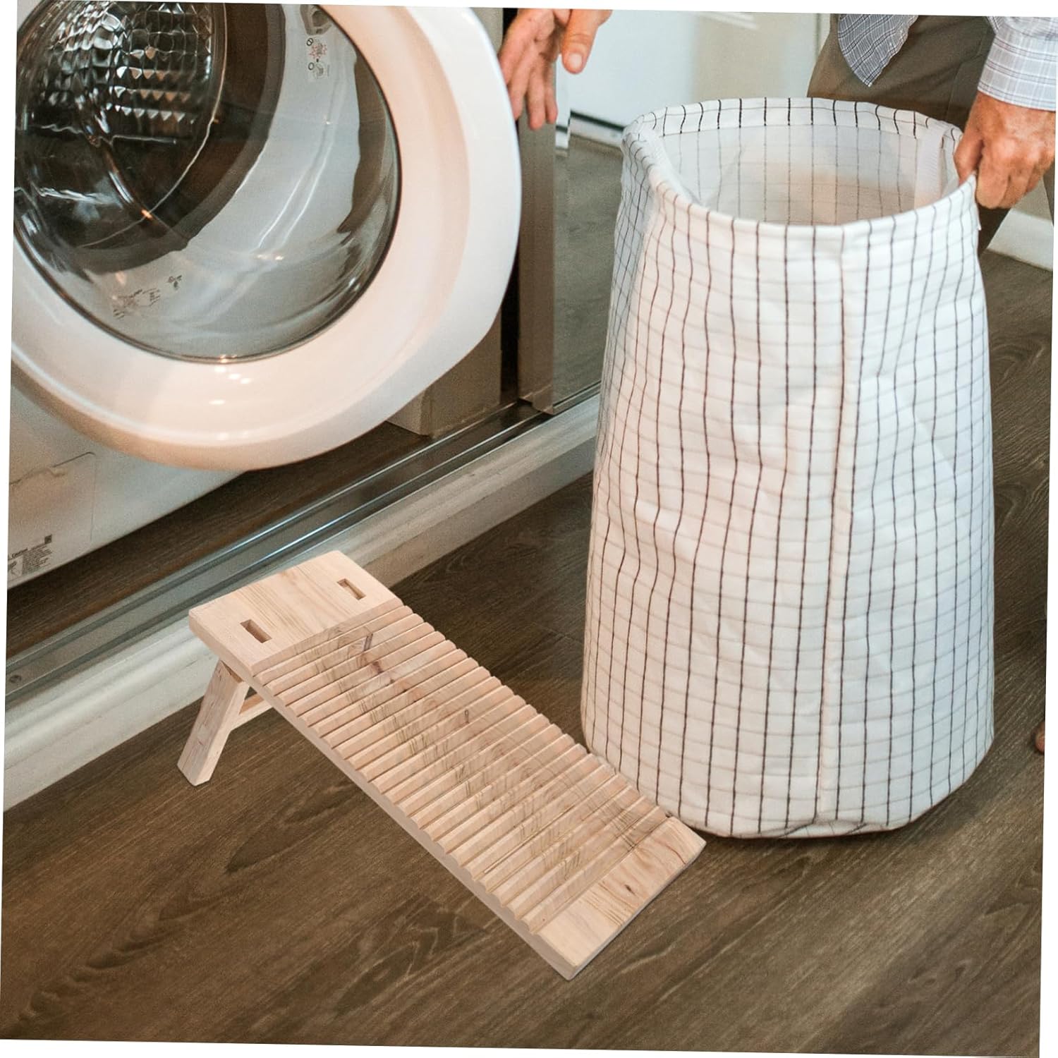 Solid Wood Washboard Hand Washing Laundry Board Non-slip Montessori Scrubbing Board