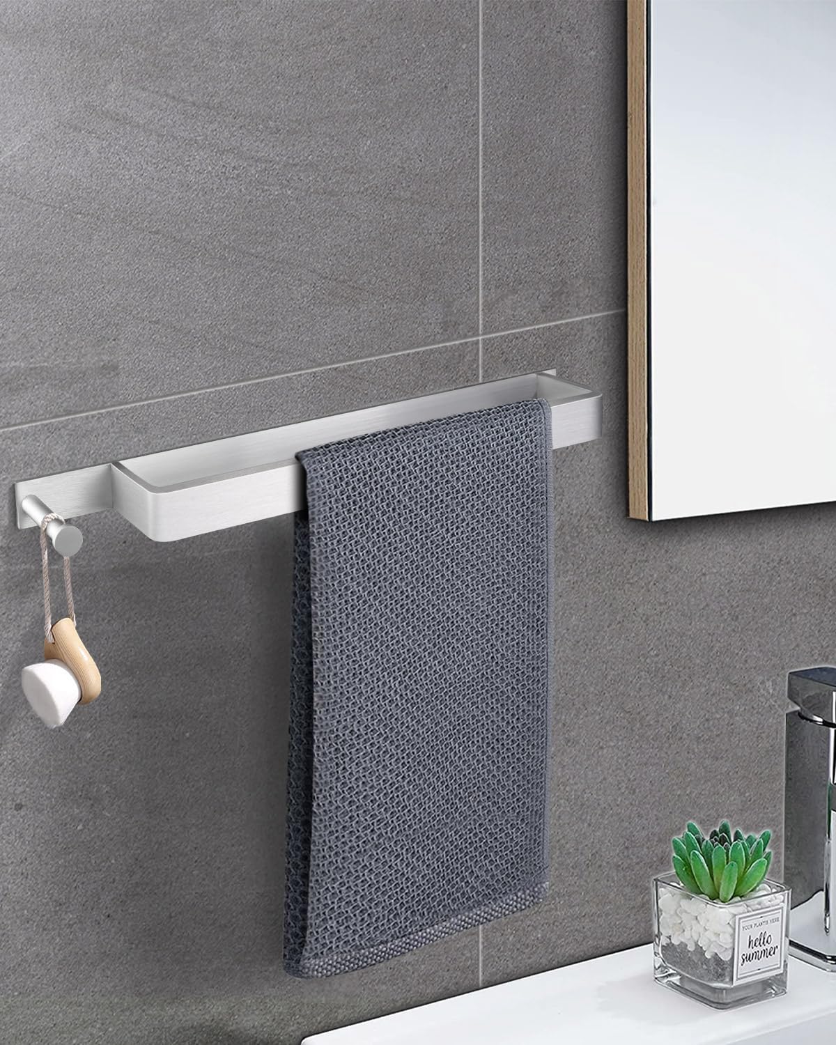 LIVEHITOP Handdoekstang, Handdoekstang 75cm Roestvrij Staal Grote Capaciteit Zwart Badkamer voor Gevouwen of Opgerolde Grote Handdoeken (Zwart
