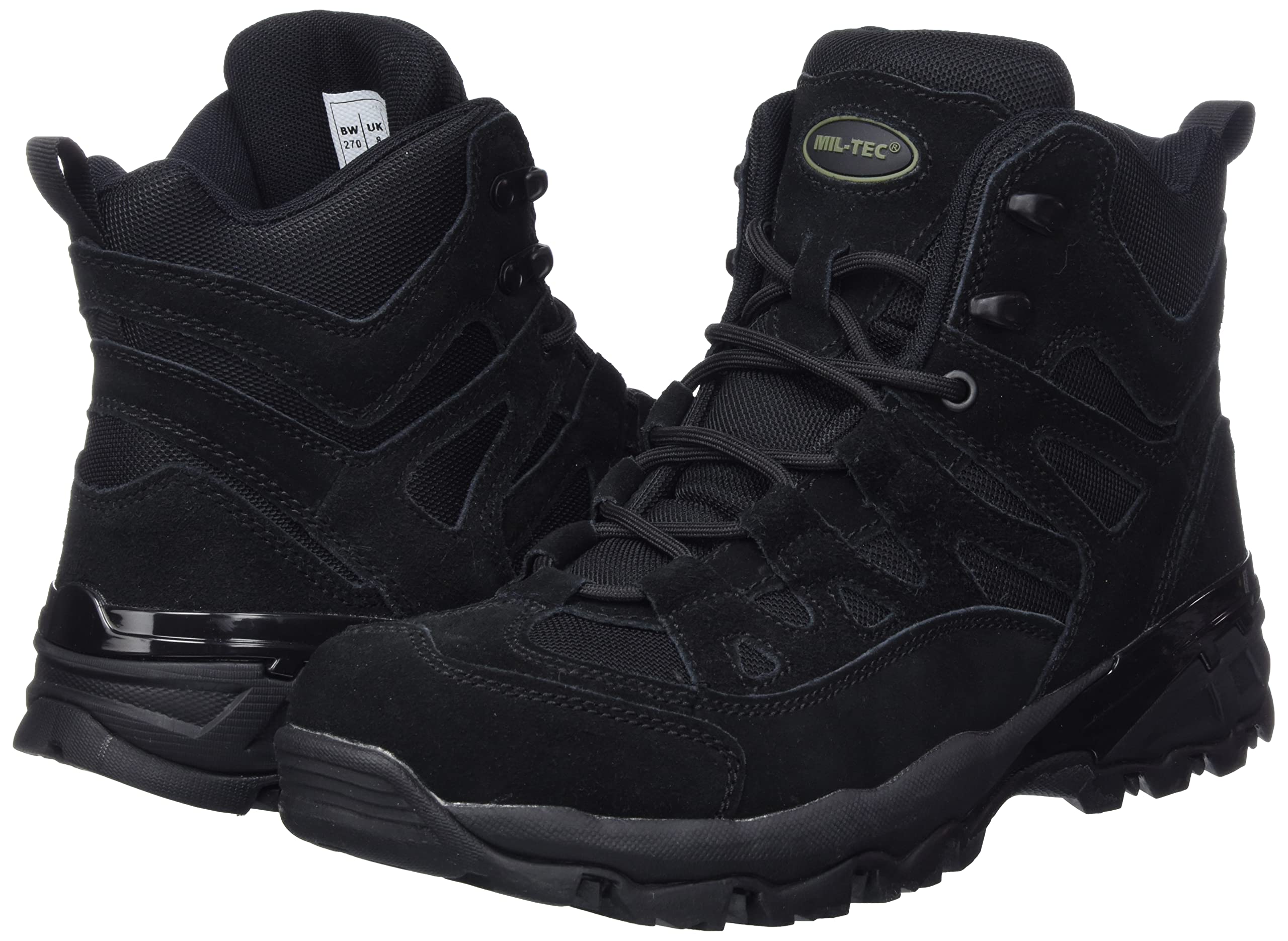 Mil-Tec Squad Stiefel 5 Inch • Taktischer Halbstiefel mit Speed-Lace-System & Zehenkappe • Atmungsaktiver Wildlederstiefel mit EVA-Sohle • Rutschfestes Profil für Outdoor & Arbeit