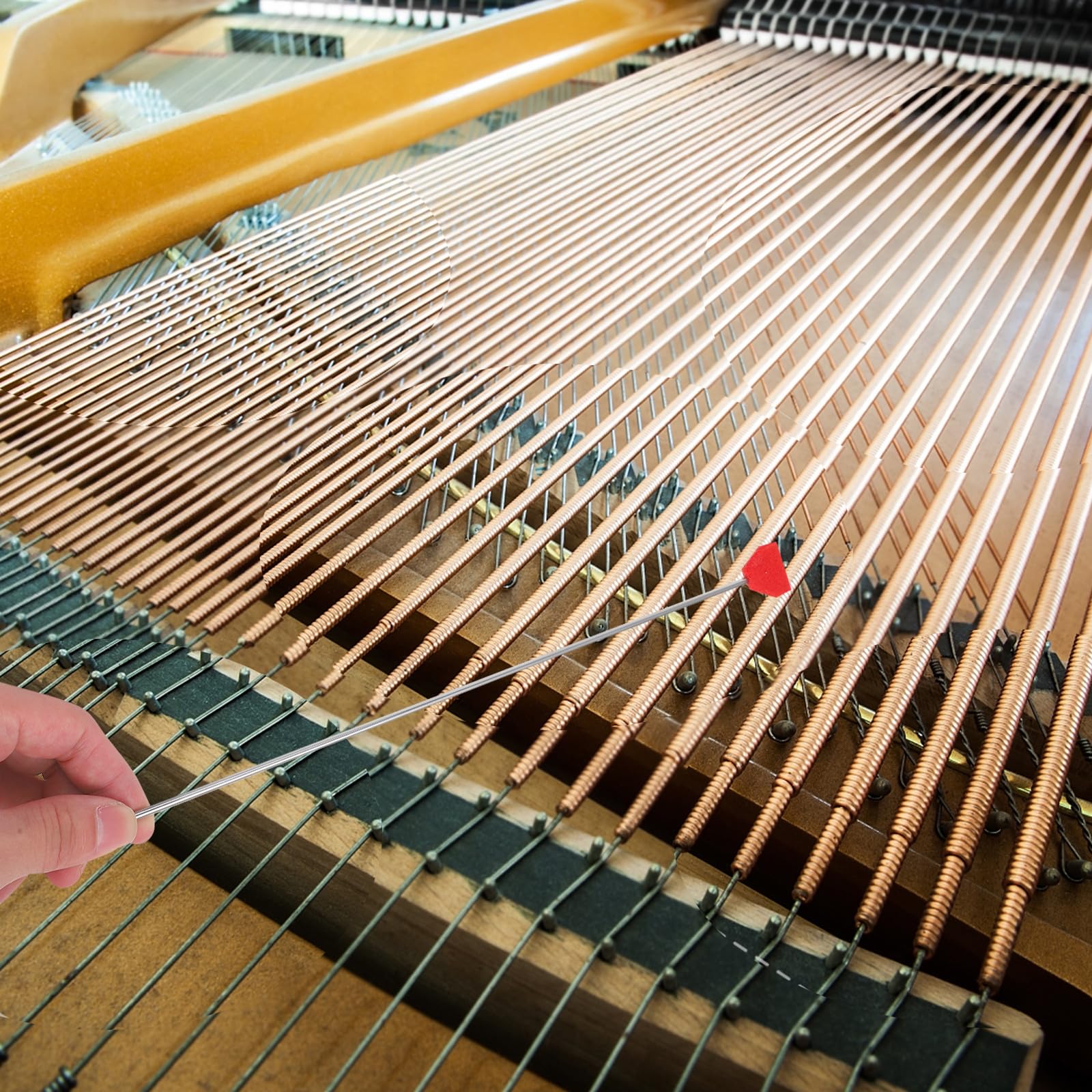 Garneck Kit la Pulizia Tavola Armonica Pianoforte Pala Grande, Pala Piccola e Asta di Prolunga, Strumento per Rimozione Polvere e Accessori per Pianisti Professionisti e Appassionati