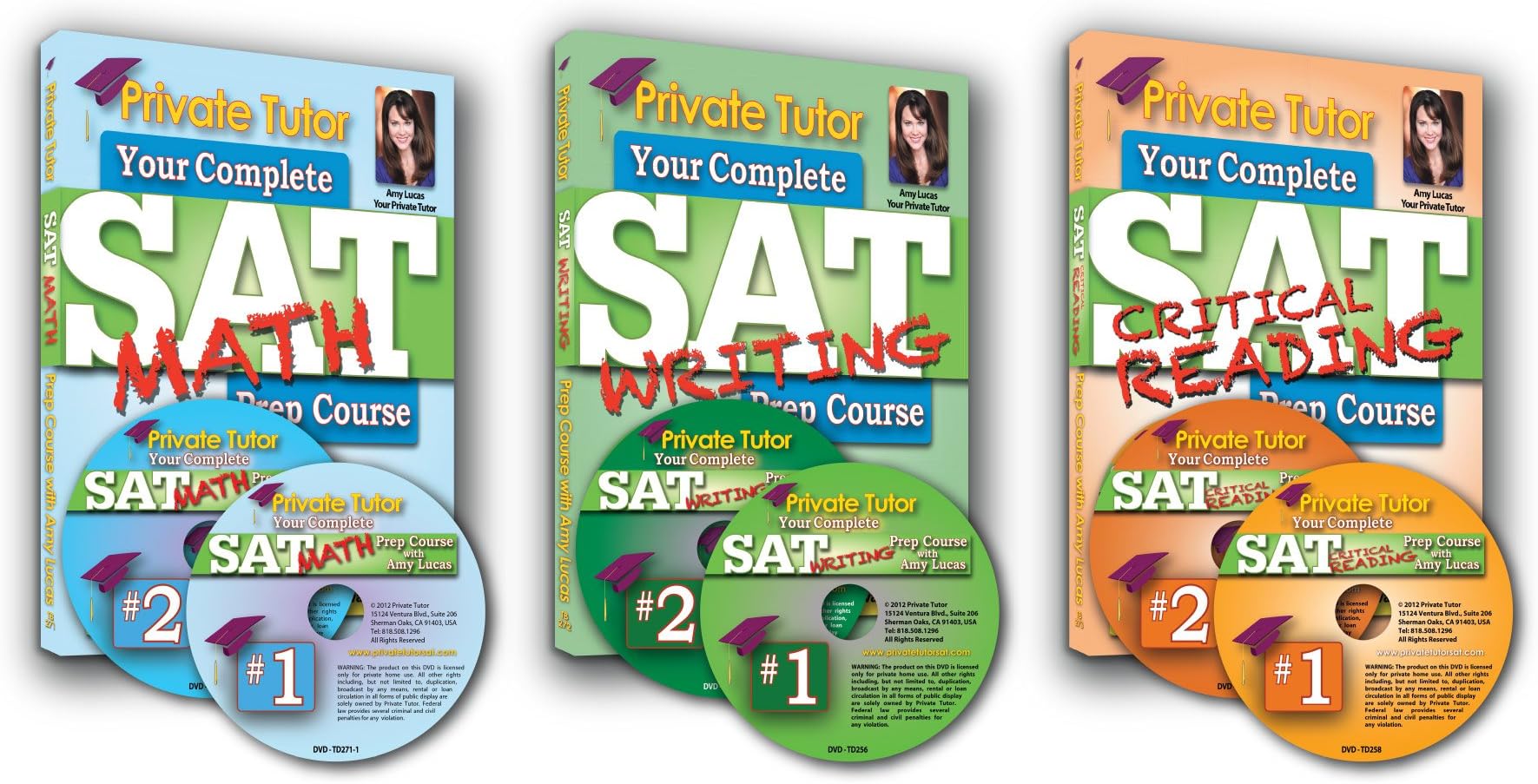 Private Tutor - MATH, WRITING & READING - 20-Hour Interactive SAT Prep Course - 6 DVDs & 3 Books Student Version Edition