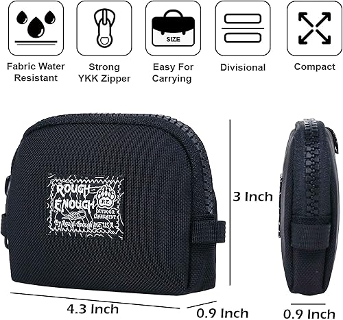 Miniatura 5 de Rough Enough - Monedero pequeño FOB para llaves de coche, cartera EDC para hombres con cordón