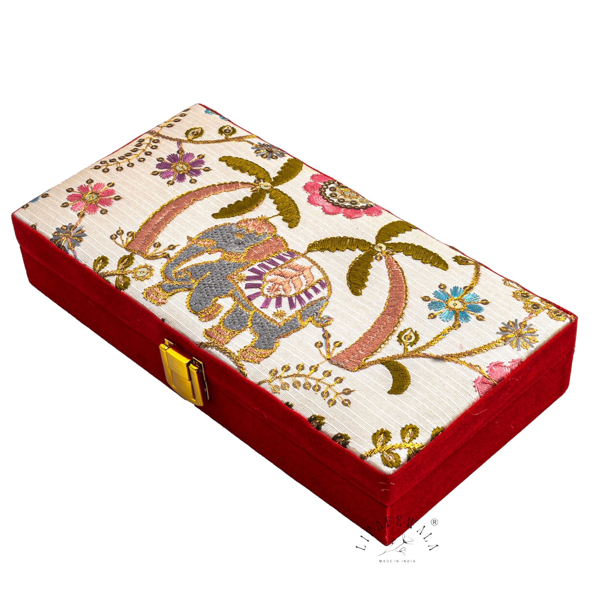 Decorative Embroidery Shagun Box, Cash Box, Gaddi Box, Jewellery Box, Gift Box, Money Box Envelope (Elephant Design)-image-14