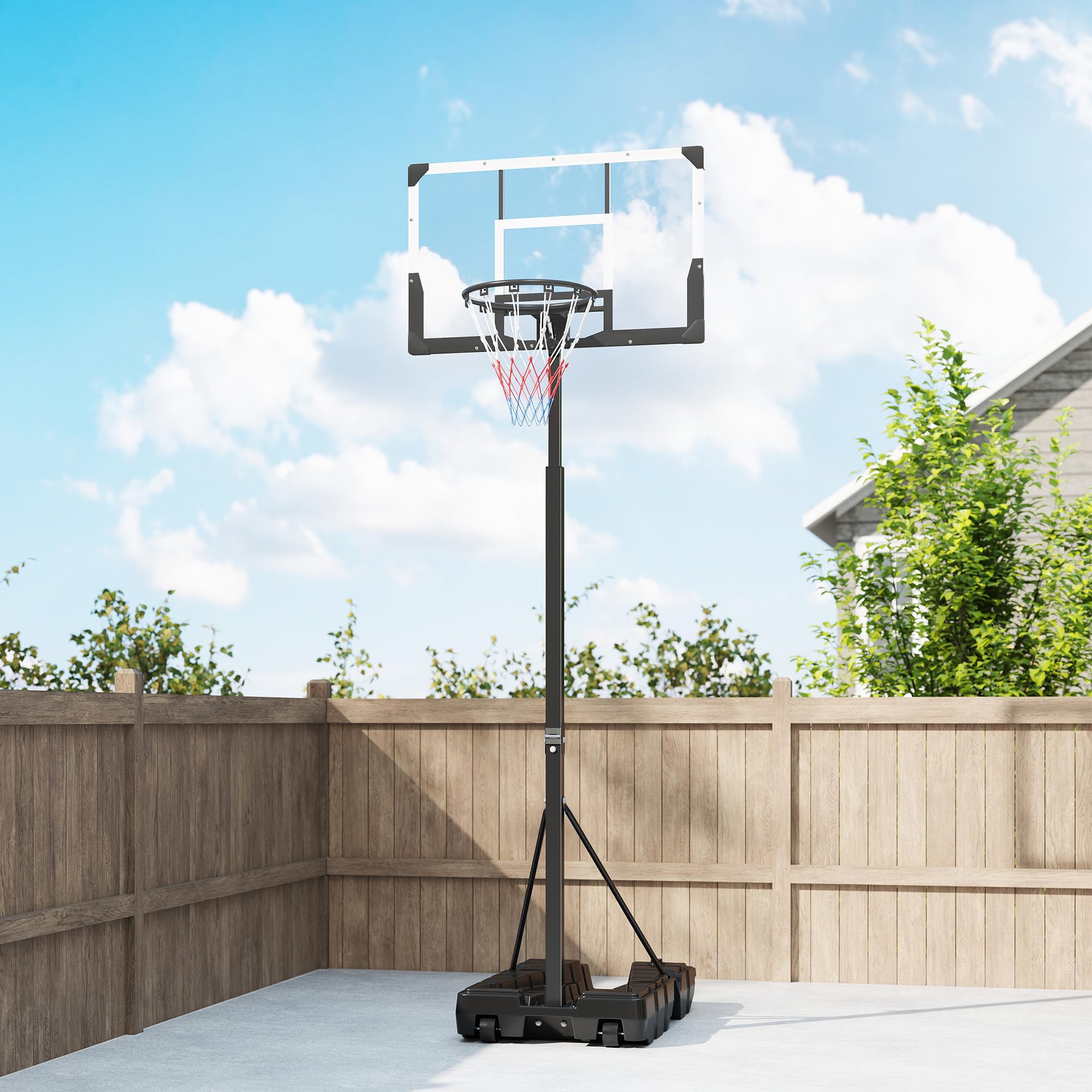 SPORTNOW Canasta de Baloncesto Exterior Altura Regulable 230-305 cm Portátil Marco Plegable