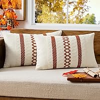 Vista 18 de MIULEE Juego de 2 fundas de almohada decorativas estilo bohemio marrón oscuro de 20 x 20 pulgadas estilo granja rústico, almohadas decorativas