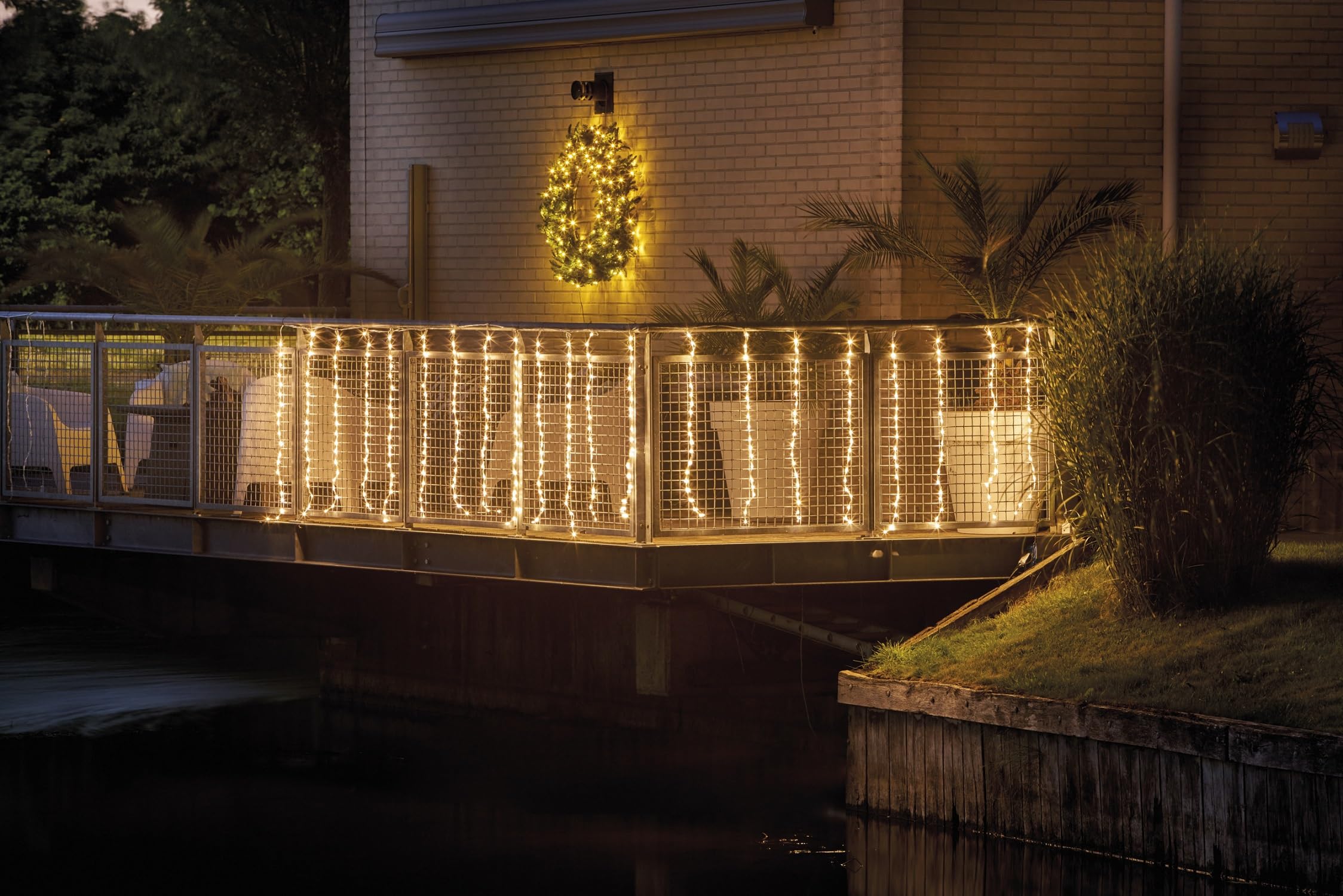 LUMINEO 71257 Cortina Led Balcón para Exterior, Blanco, 200 x 100 Cm