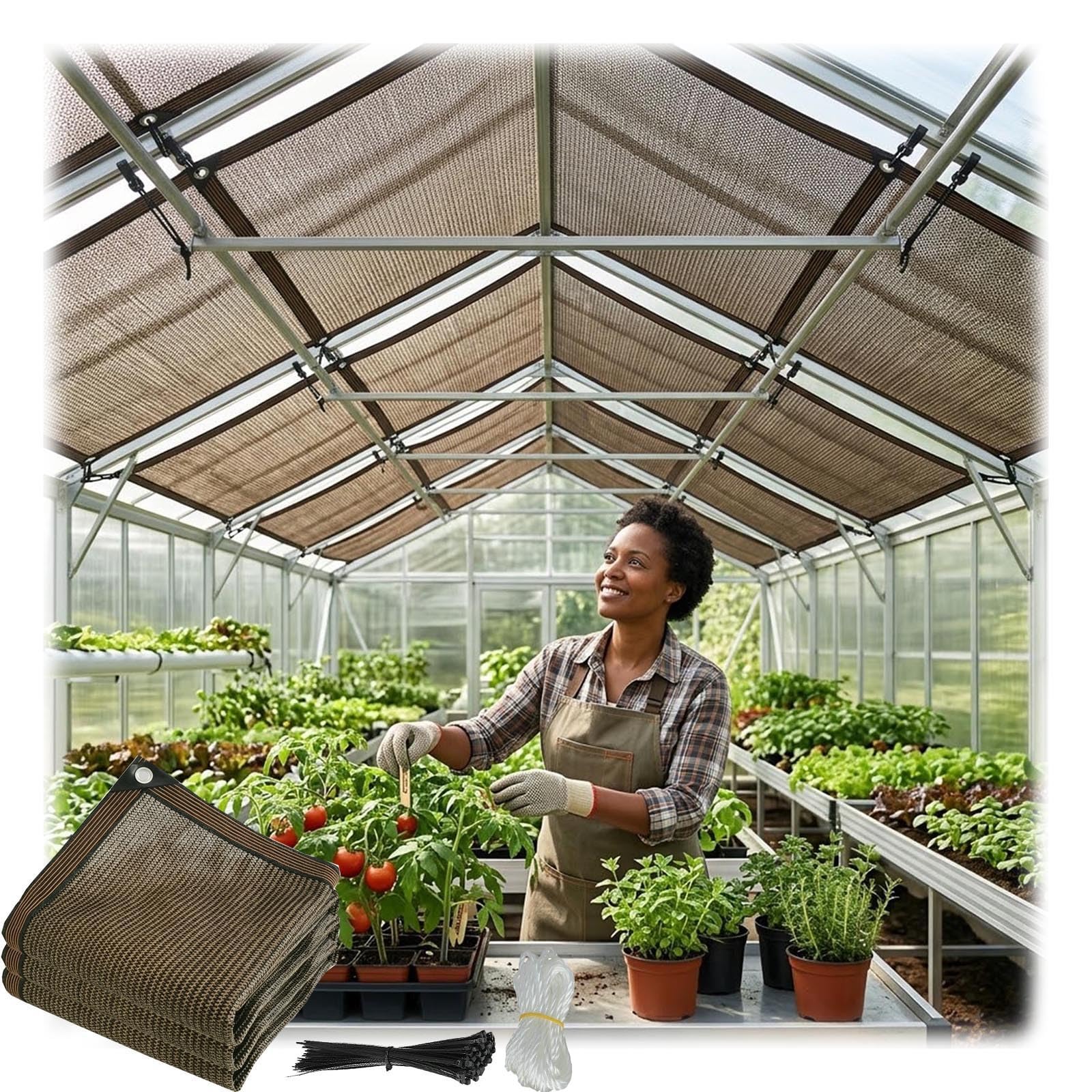 Toile d'ombrage marron contre la chaleur, bâche respirante anti-UV pour pergola et jardin