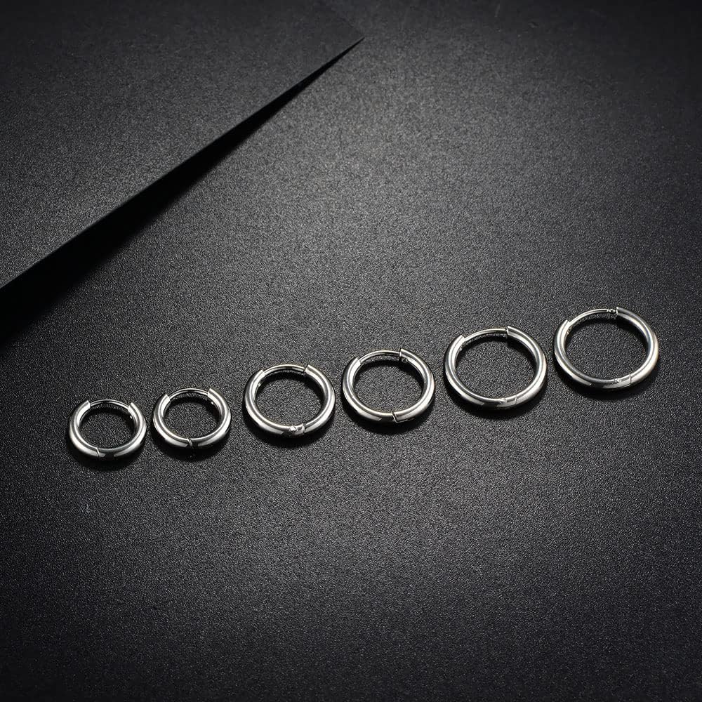 Surgical Stainless Steel Stud Earrings Hoop Earrings for Women Men 14K Gold Plated Hypoallergenic Cartilage Earrings Flat Back CZ Earrings Set Dainty Multiple Piercing Pack of 8 Pairs - Image 4