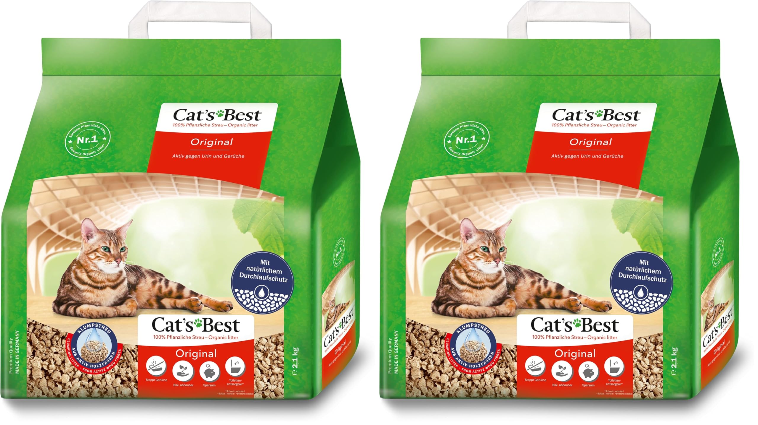 Cat's Best Arena Gatos Aglomerante EcoPlus 40L (17,2 kg). Tierra para Gatos de Hasta 7 Semanas de Uso. Arena Biodegradable de Fibra Vegetal Ecológica — view 18