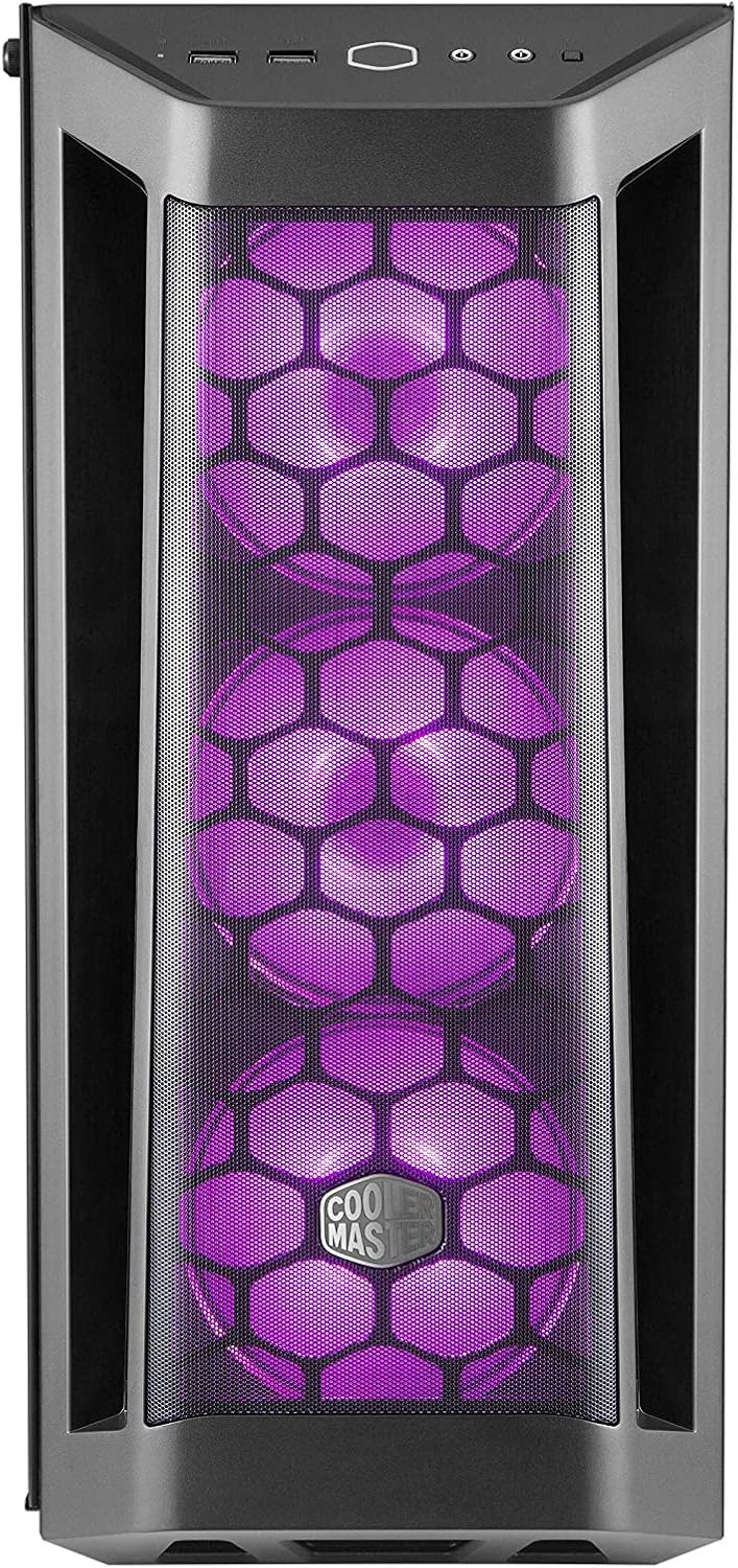 Cooler Master MasterBox MB511 ARGB ATX Mid-Tower with Three 120mm ARGB Fans, Fine Mesh Front Panel, Mesh Side Intakes, Tempered Glass & ARGB Lighting System