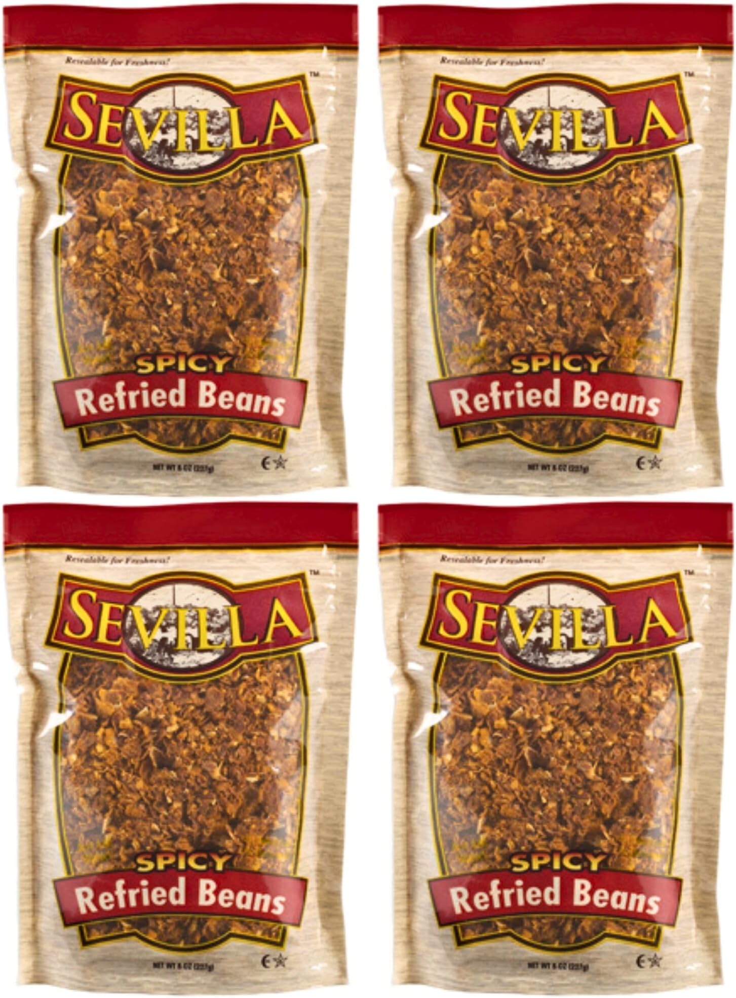 Generic Redfried Beans Dehydrated 8 oz (4 PACK) Fast Cooking! (8 Ounce (Pack of 4), Spicy Refried Beans)