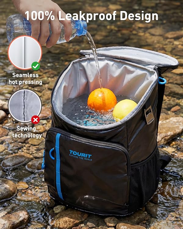 TOURIT Backpack Cooler Insulated 30 Cans, Lightweight Leak Proof Travel Cooler Bag, Soft Waterproof Cooler Backpack for Men Women, Camping Hiking Beach Travel Picnic by TOURIT - Image 4