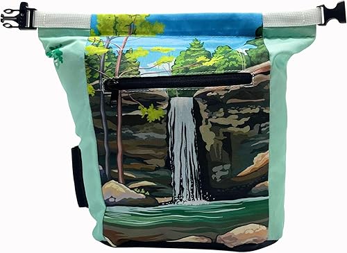 Miniatura 8 de Cubo de tiza para escalada en roca | para gimnasio Boulder y uso al aire libre | Cierre de velcro duradero, 2 bolsillos con cremallera, asa fácil de