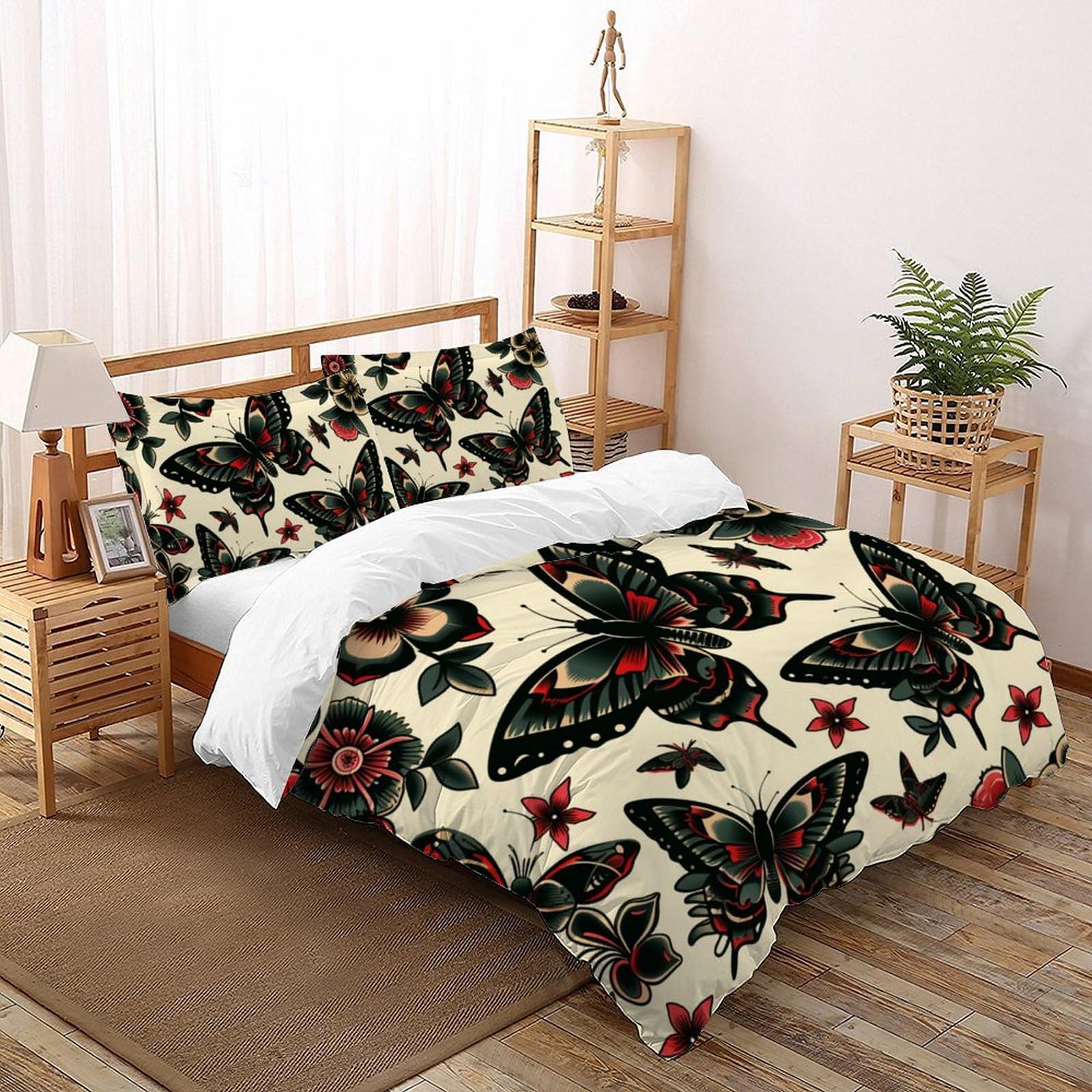 Housse de couette animal imprime 260x220cm pour ambiance chambre exotique