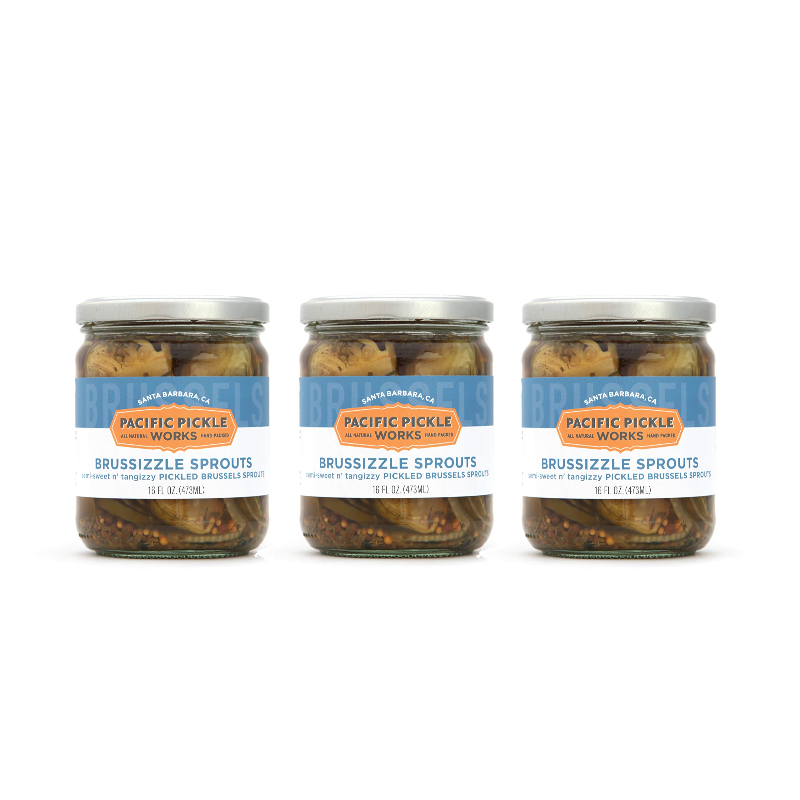 Brussizzle Sprouts (3-pack) - Semi-sweet pickled Brussels sprouts wedges 16oz