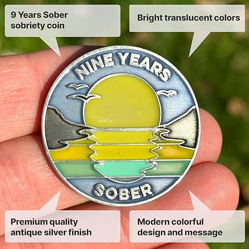 Miniatura 196 de The Achieve Mint Ficha sobria de 13 meses Chip sobrio de trece meses Regalo no AA, medallones no religiosos para hombres y mujeres que celebran