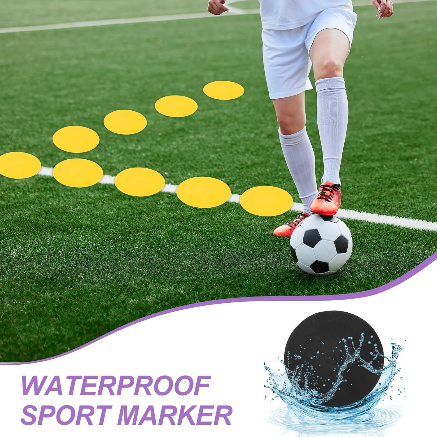 PATIKIL Spot Markers Non-Slip Floor Dots Agility Markers Flat Field Cones Poly Dots