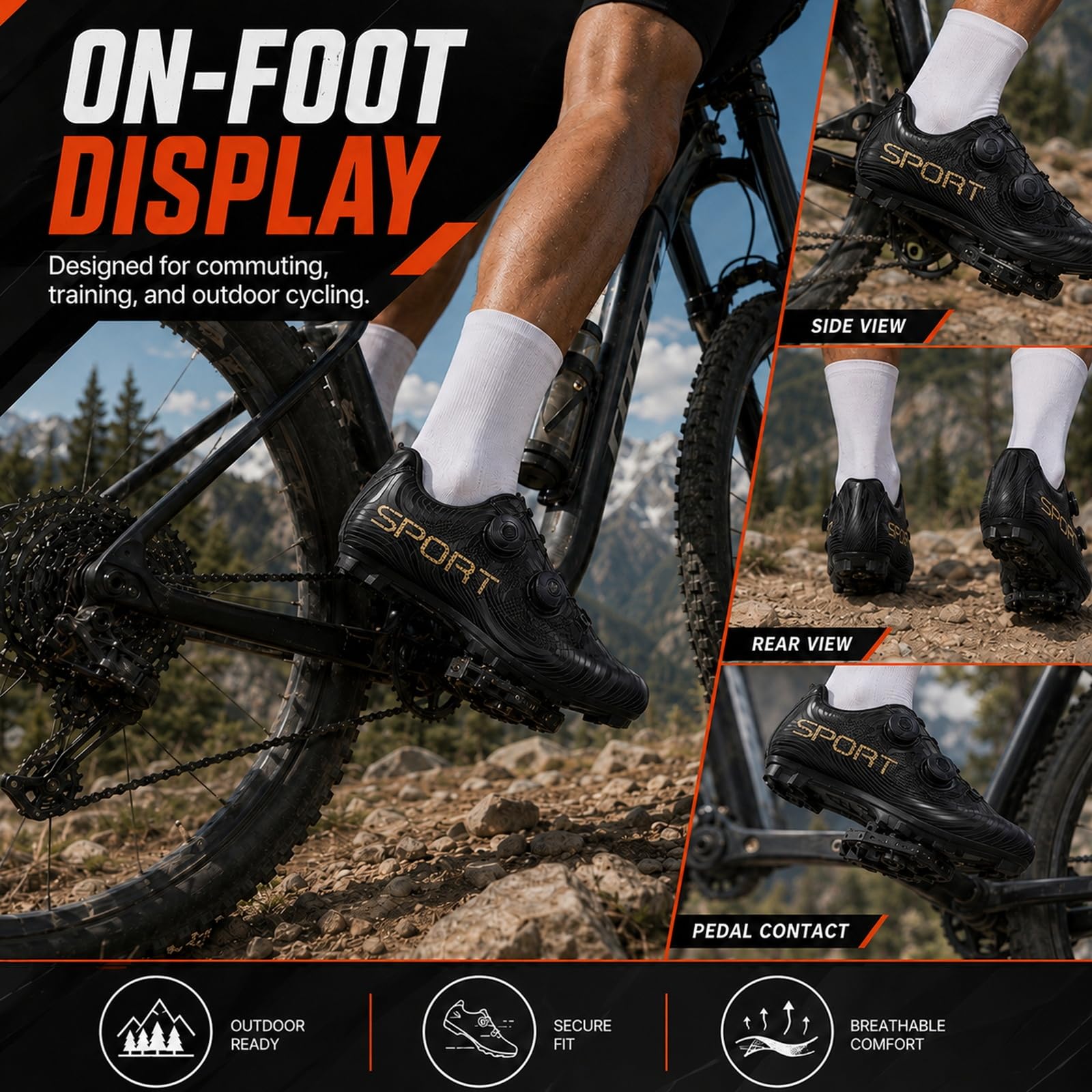 Ciclismo Zapatillas Hombres Mujeres Bicicleta Montaña Zapatos