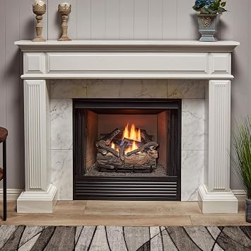 Bluegrass Living Vent Free Dual Fuel Gas Log Set - 18 in. Rustic Oak, 30,000 BTU, Remote Control - Model# B18DR-UL4