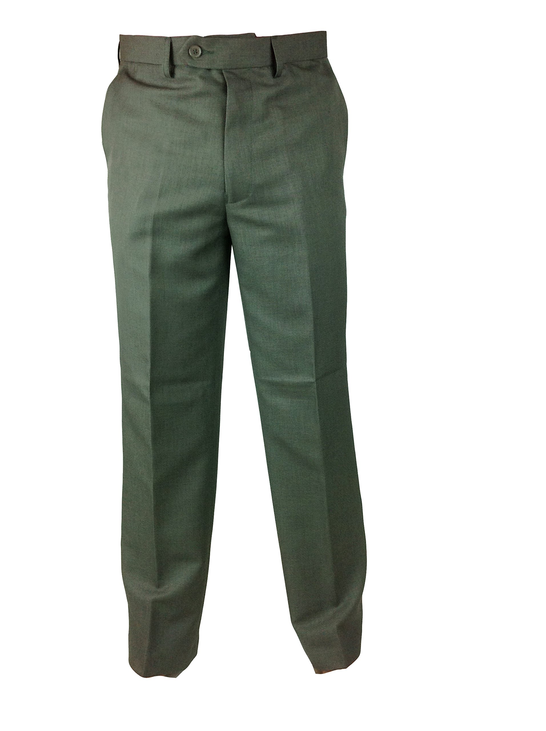 Carabou Men's Olive Light Weight Soft Feel Fialle Trousers W 32 – 50 Leg: 27 29 31 Regular Classic Fit Slacks Bottoms Pants Formal Casual Work Office