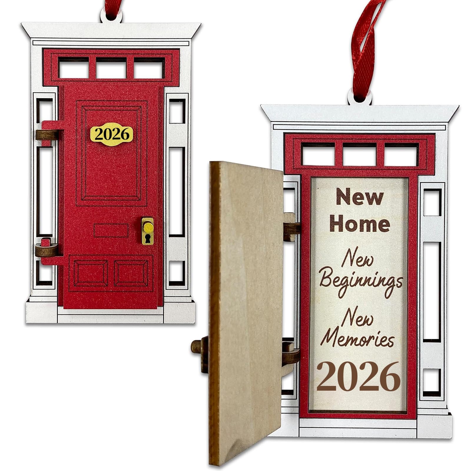Yunlijia Women's Red-7 New Home Gifts Ornament 2026 House Warming Gifts Wooden Hanging Craft Houses Gift Ideas New Home Housewarming Presents Homes For Couple Keepsake For First Homes Beginnings For Family Friends