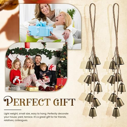 Miniatura 7 de Paquete de 2 campanas de bruja para protección de perilla de puerta, campanas colgantes para perilla de puerta, campanas de brujas, campanas