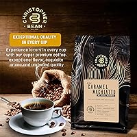 Vista 2 de Christopher Bean Coffee - Certificado Kosher - Café con sabor a caramelo de goteo universal descafeinado molido Granos de café con tostado medio