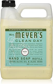 MRS MEYERS CLEAN DAY Soap Refill, Liquid Basil, 33 Ounce (Pack of 6)