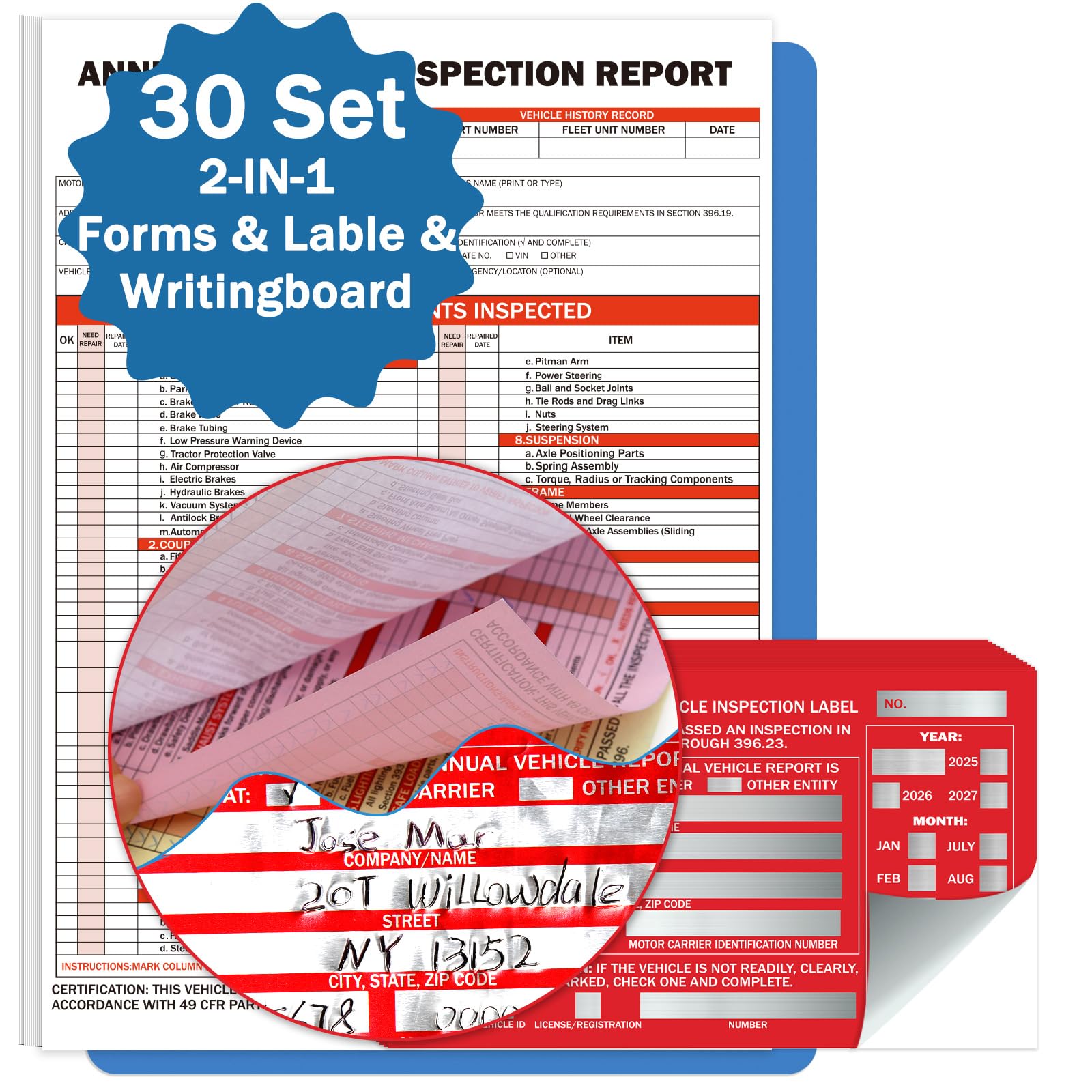 Fmcsa Annual Inspection Sticker DOT Annual Vehicle Inspection Forms ...