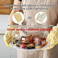 Vista 2 de EliteVibe Cubierta de vidrio para salpicaduras de microondas de 10 pulgadas, cubierta de microondas de vidrio para alimentos, protector de tapa