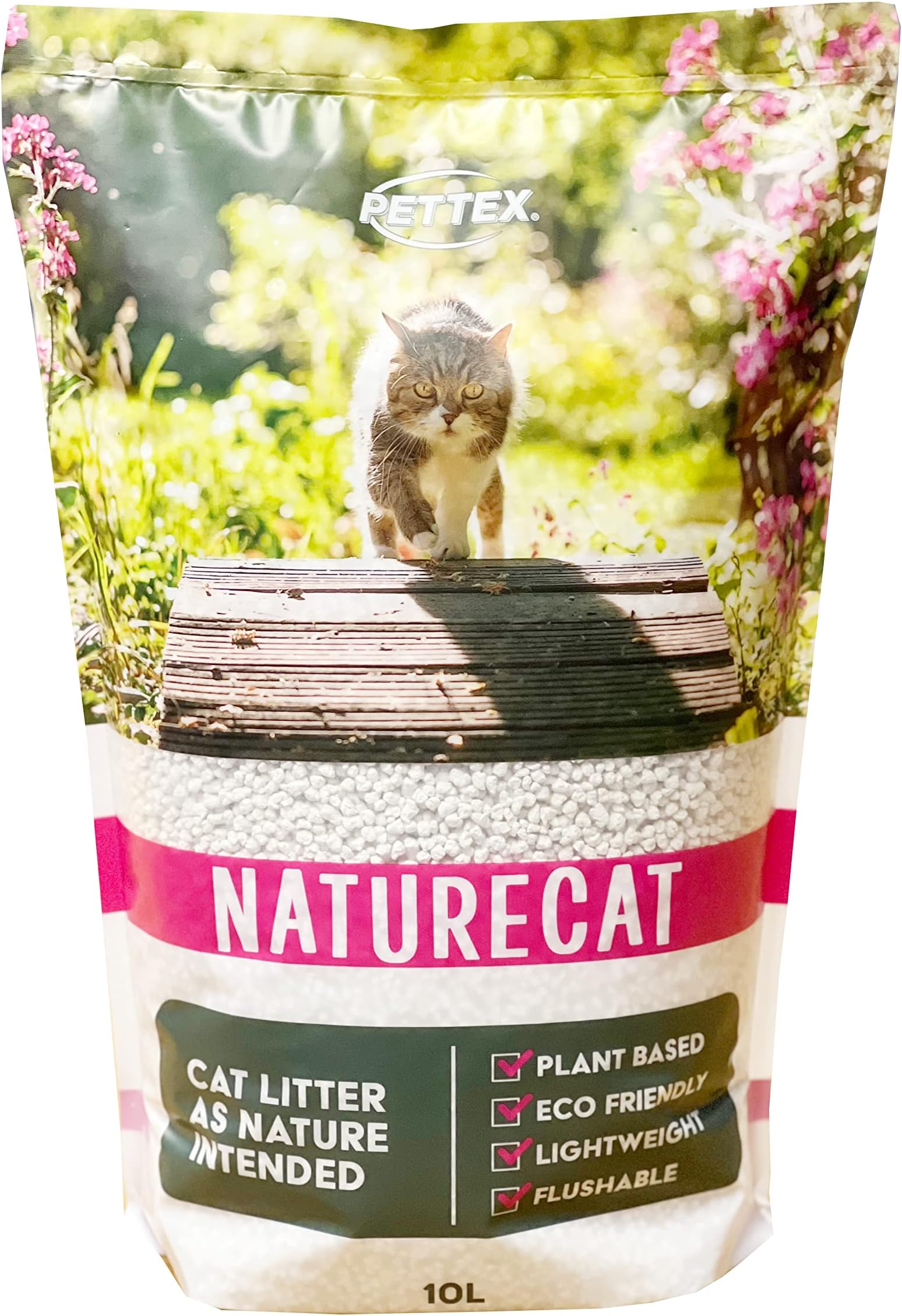 Pettex Tofu Cat Litter, Natural Plant Based - Lightweight and Clumping, 100% Biodegradable with Superb Odour Control. Large Size 10 Litre Bag