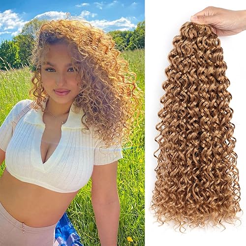 8 paquetes de cabello rizado GoGo de 14 pulgadas para trenzas de ganchillo para mujeres negras, cabello rizado con ondas de agua para trenzas de