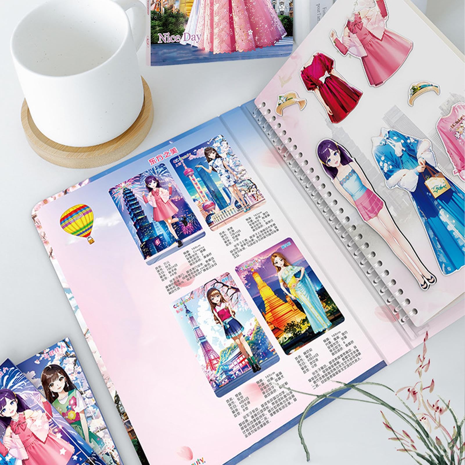 Livre d'activités d'habillage, Puzzle de poupées magnétiques créatives à Habiller, Livre d'activités d'habillage de Princesse, Livre d'habillage de Design de Mode réutilisable pour Ensemble