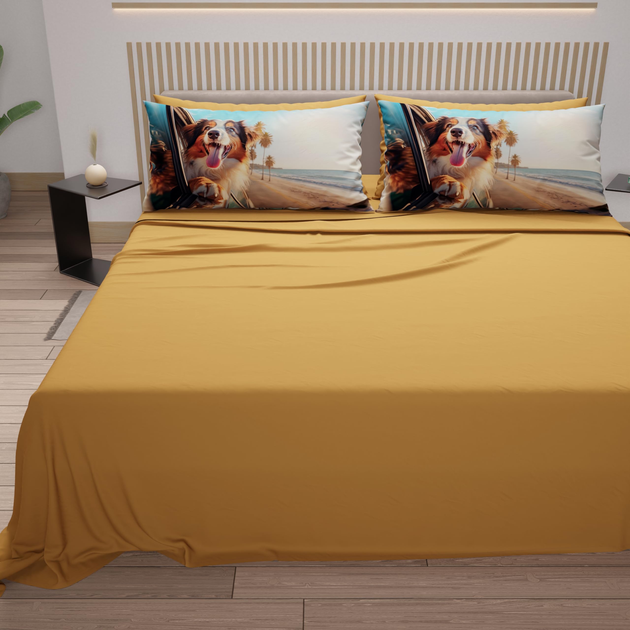 PETTI Artigiani Italiani, Animal Bed Linen with Dogs in Cotton with Pillowcases in Digital Print, Pizza and Half Sheets - Image 4