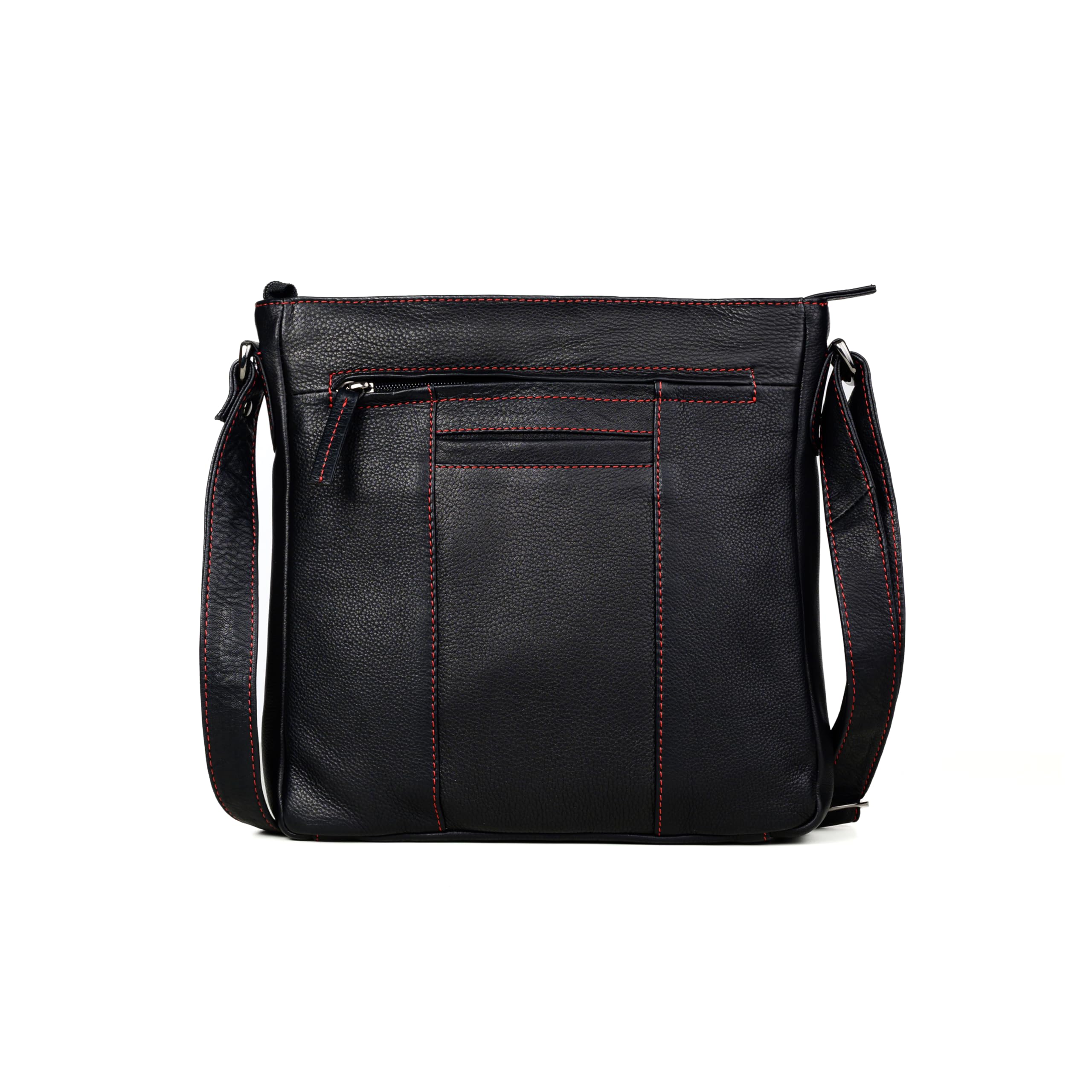GERMANUS Umhängetasche Crossbodybag Schultertasche Handtasche Toni aus Leder für Herren und Damen, unisex, schwarz