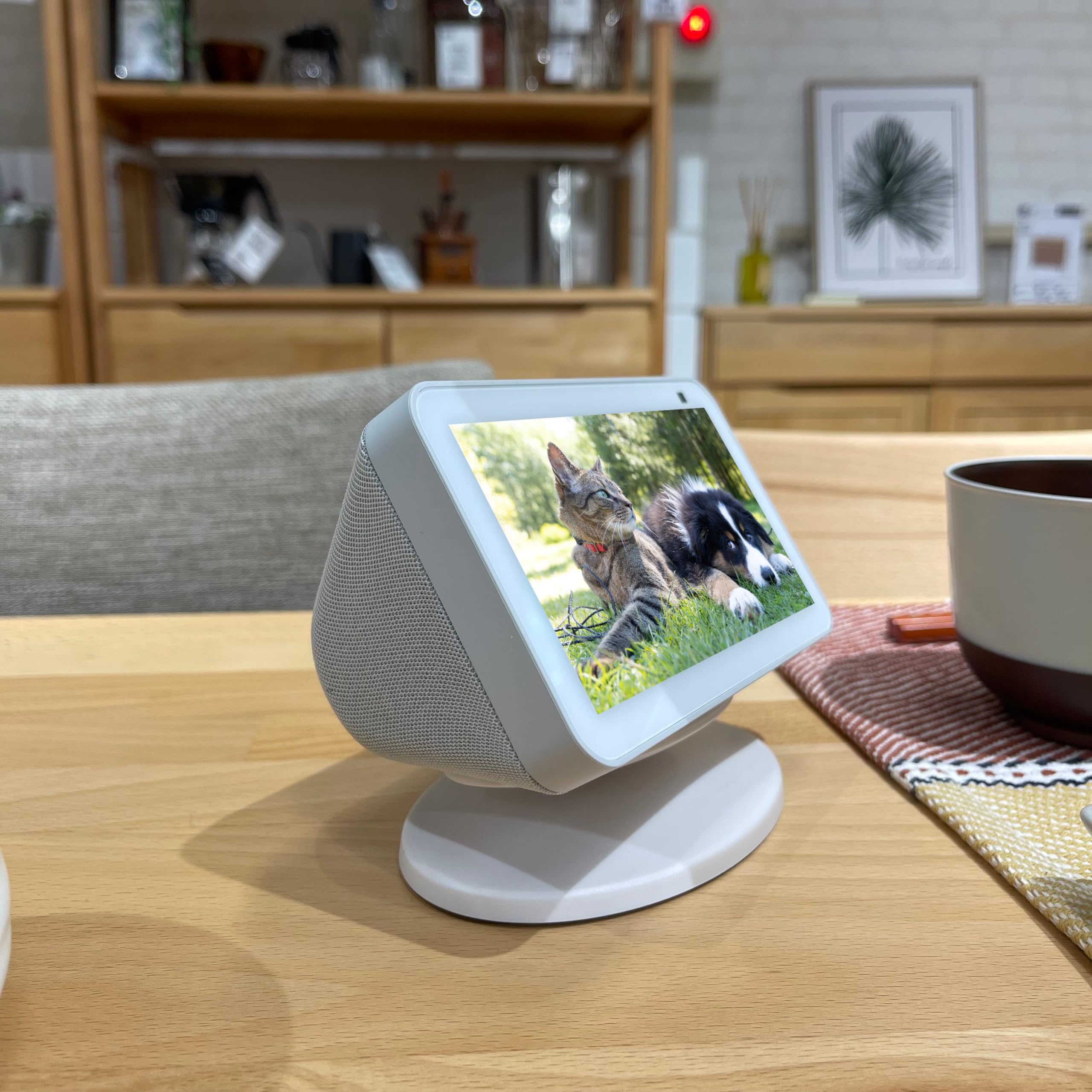 Sintron Regulowany stojak na wyświetlacz Smart Display do Show 5 & Show 8 (1. generacja), magnetyczny uchwyt do show 8 & Show 5 z obrotem o 360 stopni, funkcja nachylenia i antypoślizgowa podstawa (biały)
