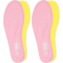 riemot 2 Pairs Memory Foam Insoles for Women, Soft Cushioned Shoe Inserts with Half Size Options, Breathable Replacement Insoles for Sneakers, Casual Shoes & Walking Shoes Pink US7.5/ EU38.5