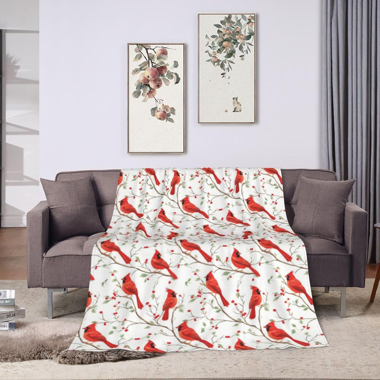 Cardinal Bird Blanket Cardinal Bird Throw Blanket Super Soft Plush Flannel Fleece Bedding Gifts for Boys Girls Men Women Lovers Adults Stuff for Couch Sofa Bed Room Decor 40"X50" - Image 8