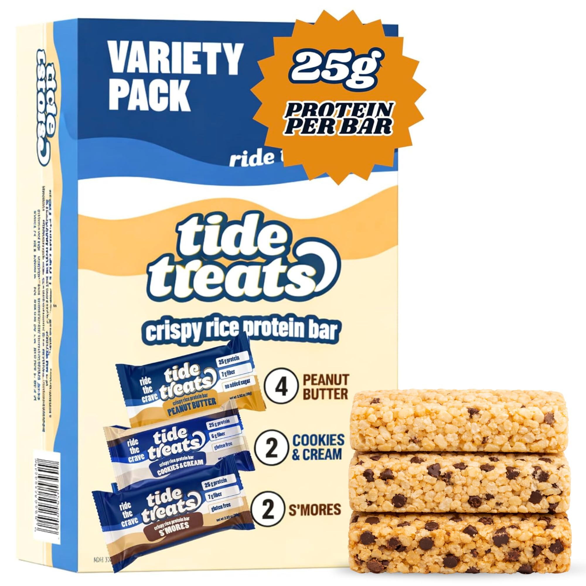 Amazon.com: Tidetreats Crispy Rice Protein Bars – High Protein