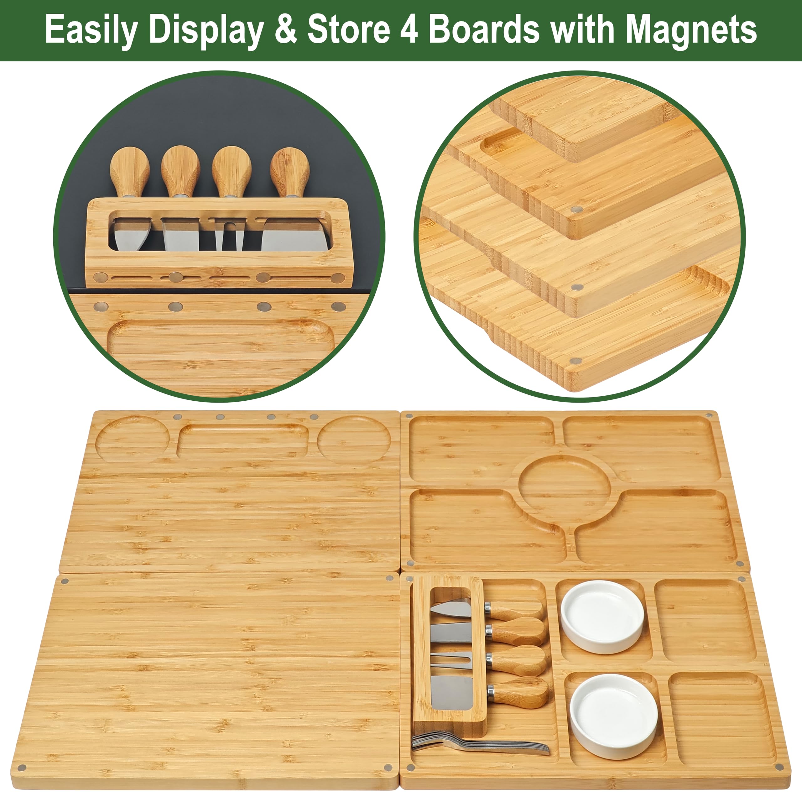 Set Regalo Bambüsi - Tagliere In Bambù Per Salumi E Formaggi Con Accessori, Ideale Per Ospitare - Foto 6