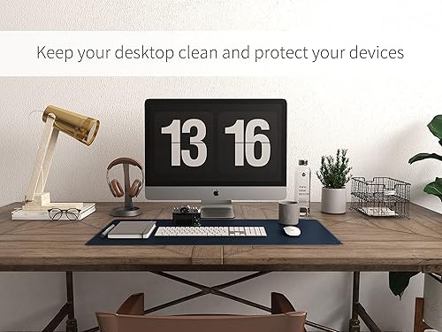 Miniatura 8 de RENMTURE Alfombrilla de escritorio de doble cara corcho natural y piel sintética para oficina y trabajo en casa protector de escritorio