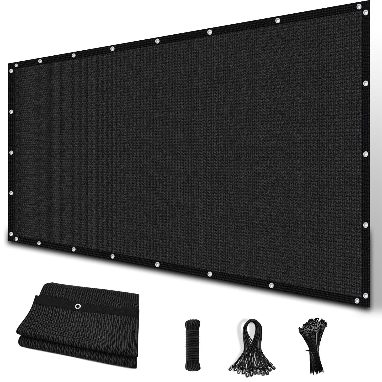 Amagenix Filet d’ombrage PEHD 160g/m² 3x3m, Toile d’Ombrage Anti-UV 90% avec Œillets, Filet Solaire pour Jardin, Terrasse, Serre et Carport,Noir