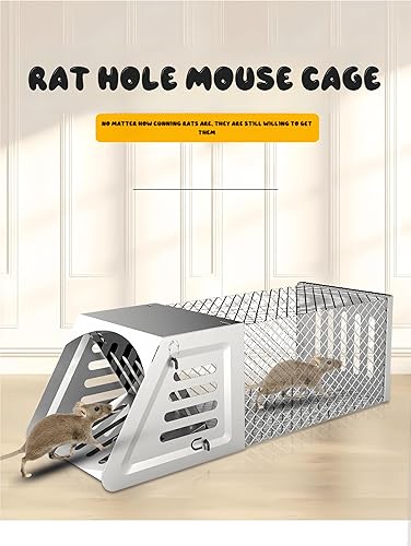 Miniatura 3 de Trampa automática para ratones, jaula humana para ratas, trampa reutilizable para roedores para ratones, ratas, ardillas, segura y eficaz para