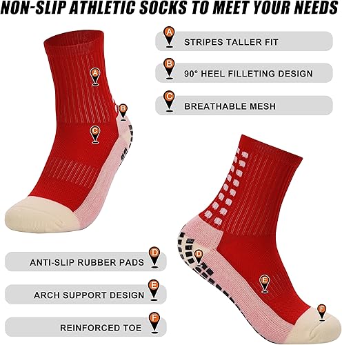 Miniatura 2 de Grip Socks with Leg Sleeves and Shin Guard Straps Anti Slip Non-Skid Durable & Comfy Soccer Socks for Training & Matches