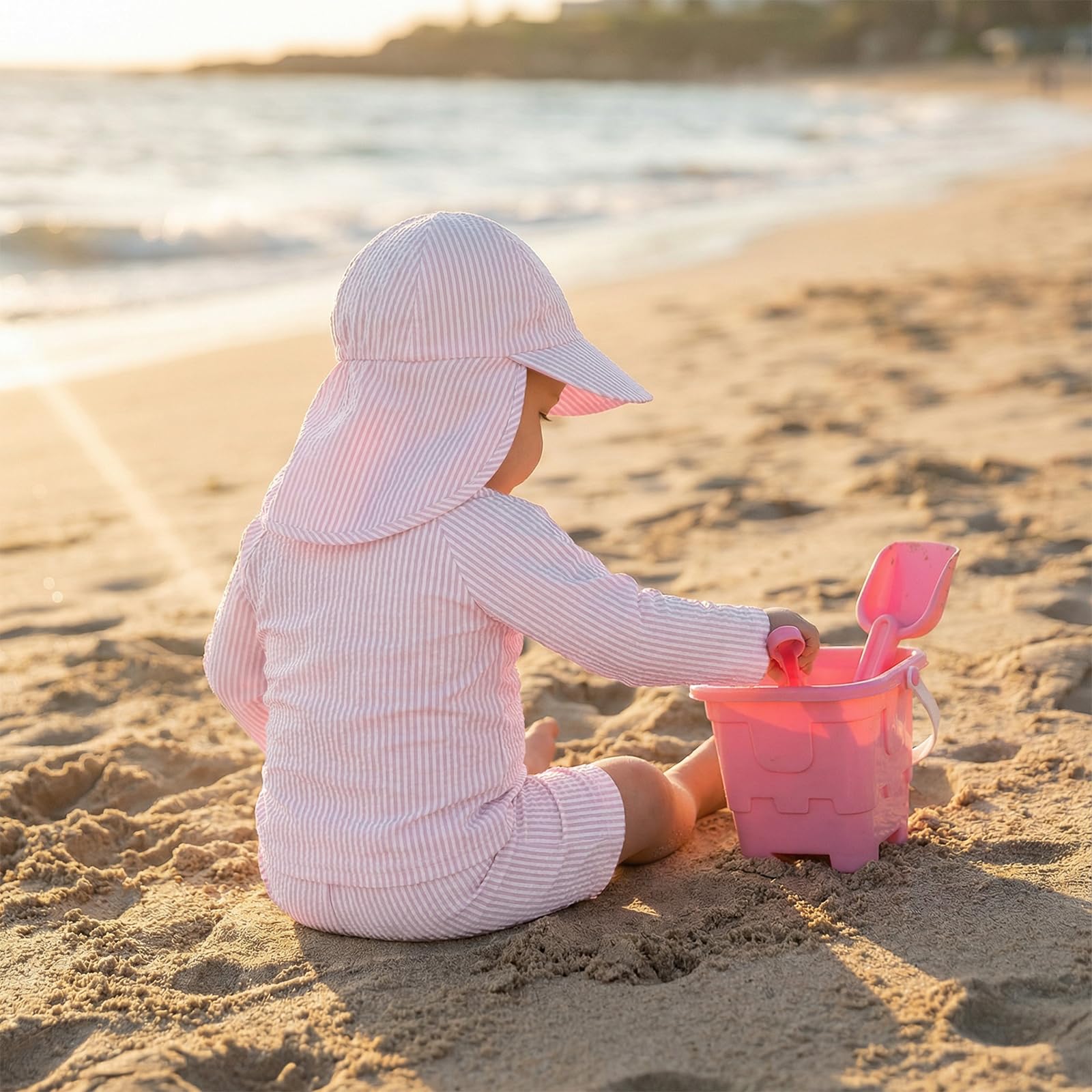 JiAmy Maillot de bain une pièce pour garçons et filles - Protection UV - Avec chapeau de soleil