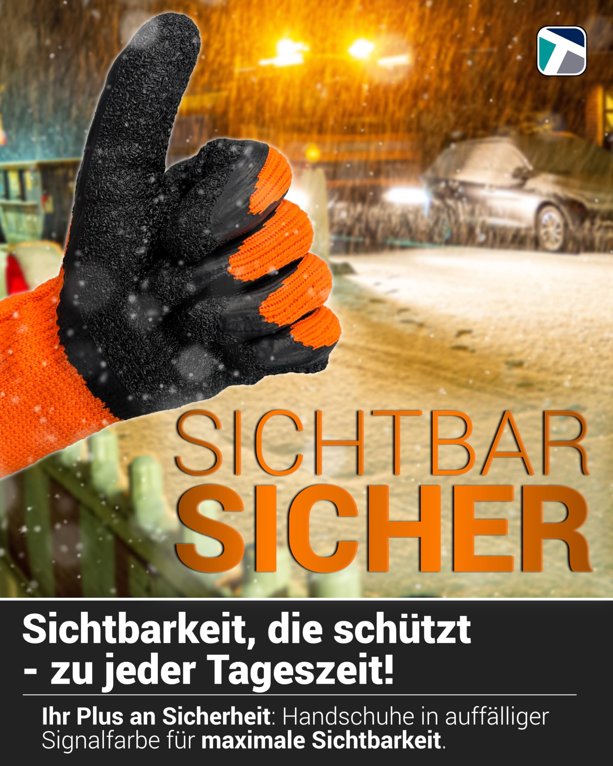 Trevendo Gants d'hiver 24 paires - gants isolants avec revêtement en latex - protection contre le froid - gants de sécurité - gants de travail - temps froid - utilisation polyvalente - taille 9