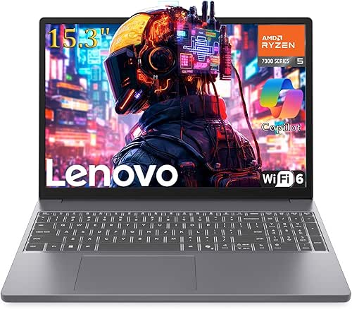 Lenovo 15" Gaming Laptop Computer, AMD Ryzen 5 7535HS 6-Core,