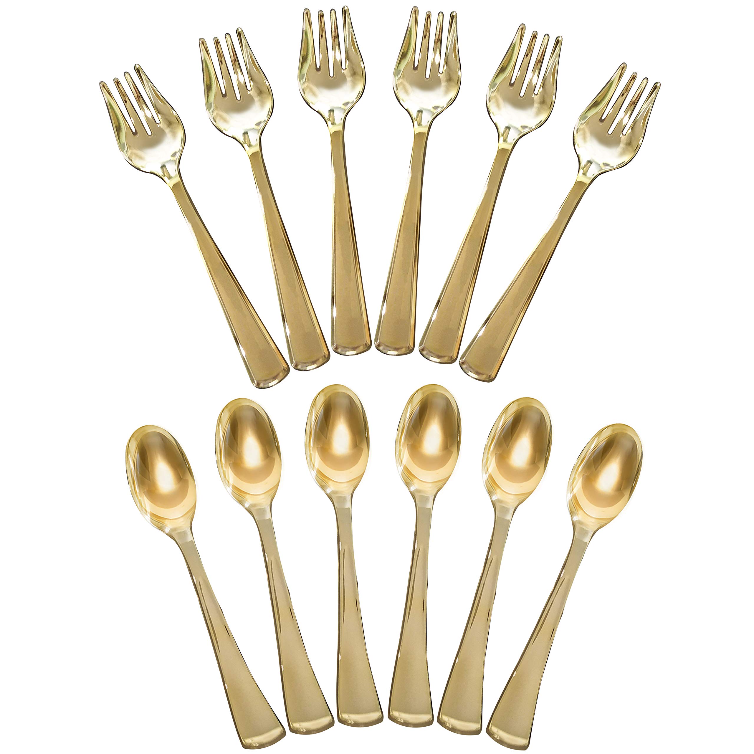 Buy Gold Disposable Plastic Serving Utensils Six 9 Inch Forks, Six 9
